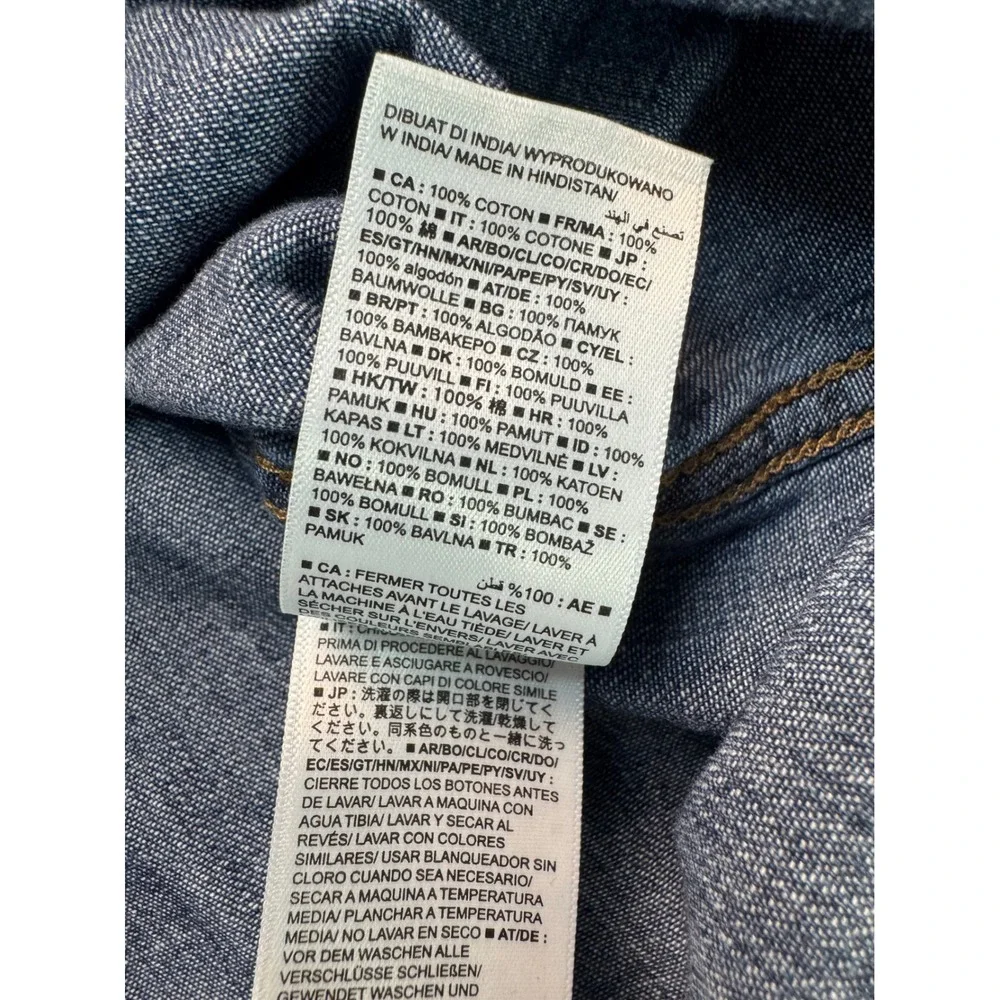 Gap Denim Girls XL Blue Western Snap Button Down Shirt Long Sleeve